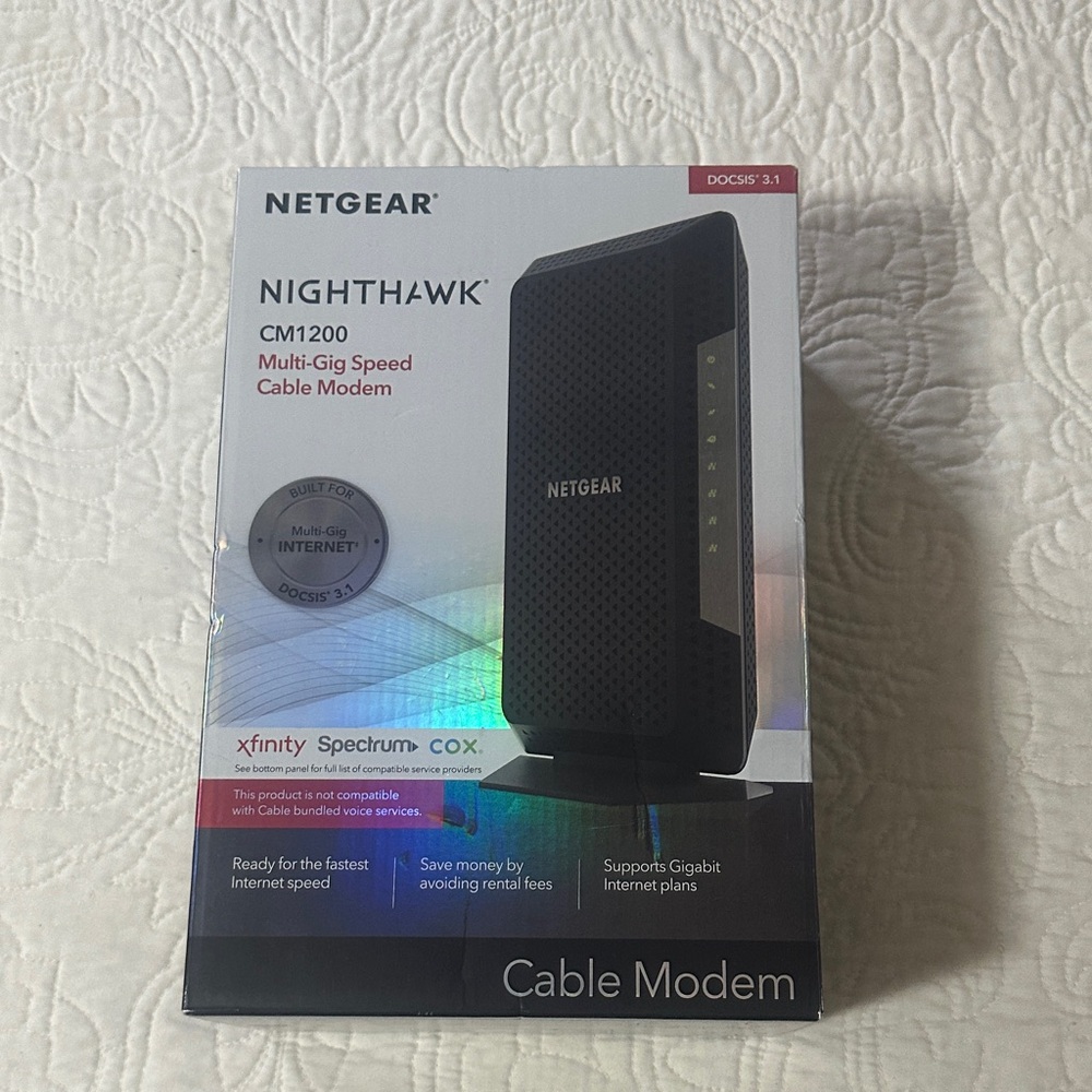 NETGEAR Nighthawk CM1200 Multi-Gig Cable Modem - Black
